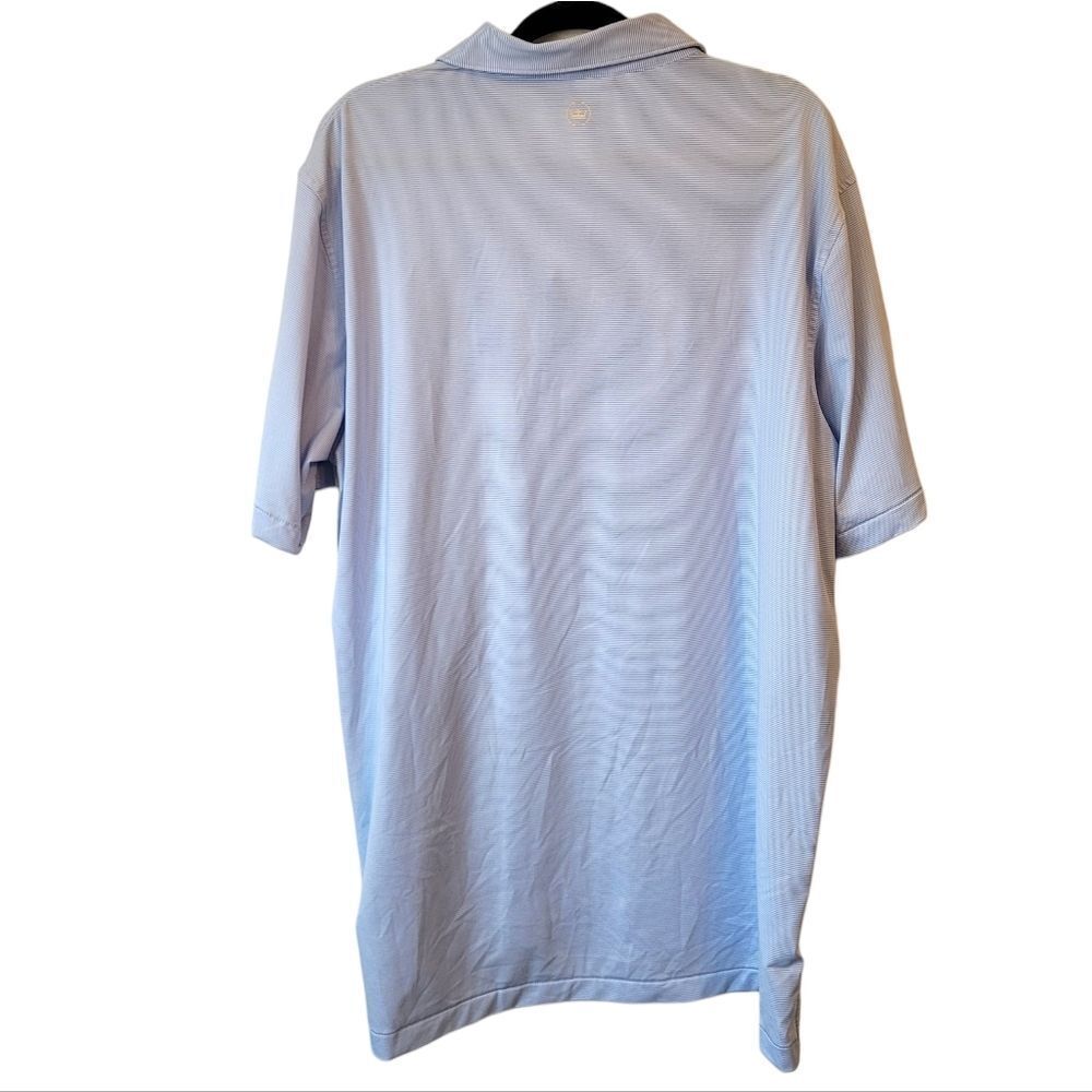 Peter Millar Summer Comfort Light Blue Stripe Senior Open Broadmoor Golf Polo XL - Picture 2 of 6